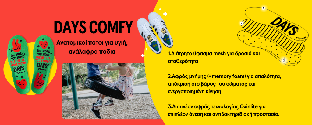 χαρακτηριστικά ανατομικού πάτου Comfy