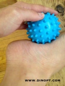 tactile ball on foot