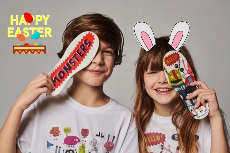 Kids holding insoles