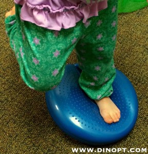 foot on tactile disc