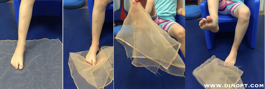 feet lifting a scarf