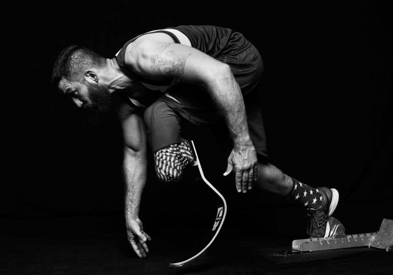 athlete body black and white